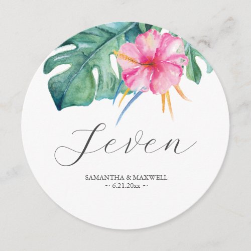 Tropical Wedding Round Table Number