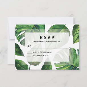 Tropical Wedding RSvp, Beach Wedding Card, RSVP Card