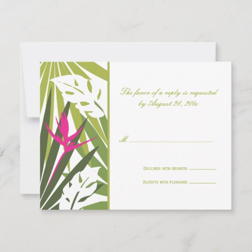 Tropical Wedding RSVP Card