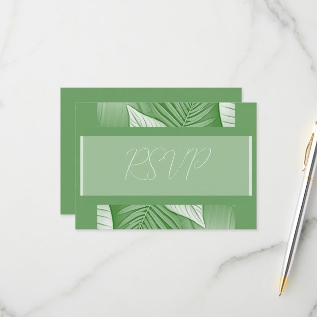 Tropical Wedding RSVP Response Card (Front/Back In Situ)