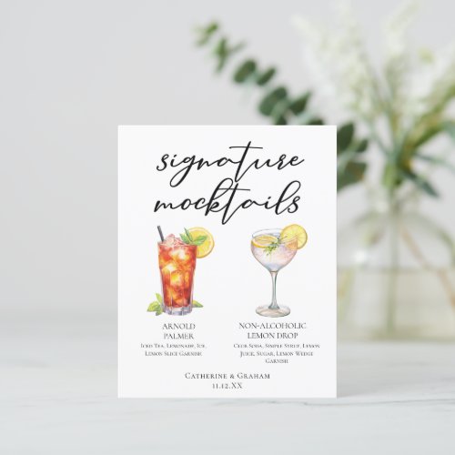 Tropical Wedding Signature Mocktails Menu