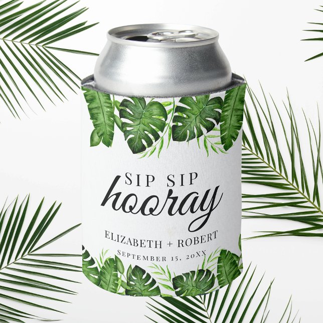 Tropical Wedding Sip Sip Hooray Can Cooler (Creator Uploaded)