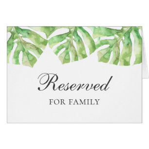 Tropical wedding. Summer exotic reserved sign Cards