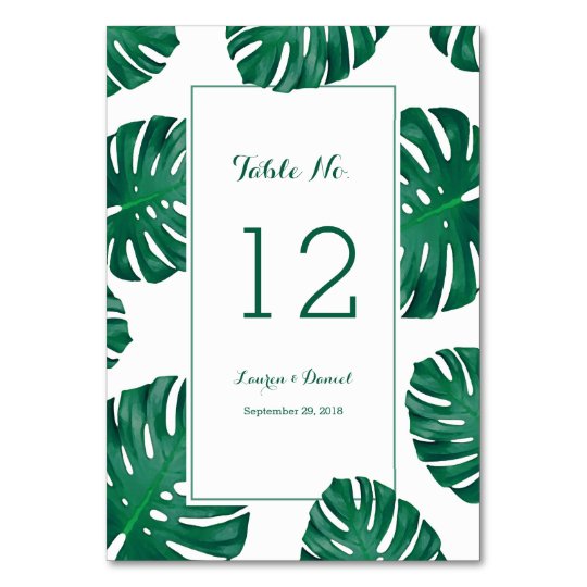 Tropical Wedding Table Numbers