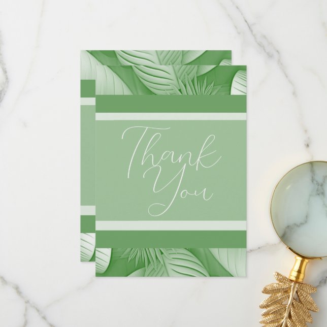 Tropical Wedding Thank You Card (Front/Back In Situ)