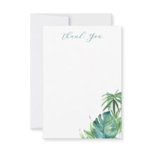 Tropical Wedding Thank You Cards Elegant Palms