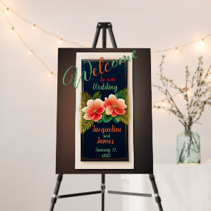 Tropical Wedding Themed With Hawaiian Flowers Foam Board