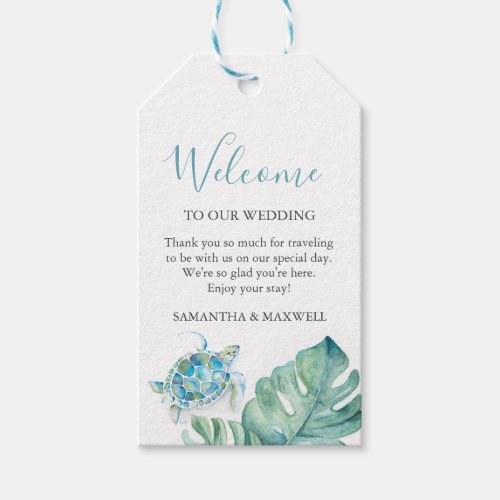 Tropical Wedding Welcome Guest Gift Tags