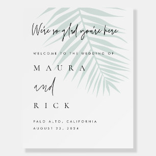 Tropical Wedding Welcome Sign Reception Decor