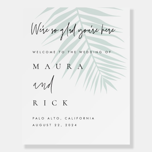 Tropical Wedding Welcome Sign Reception Decor (Front)