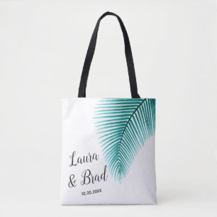 Tropical Wedding Welcome Tote Gift Bag, Palm Leaf Bag