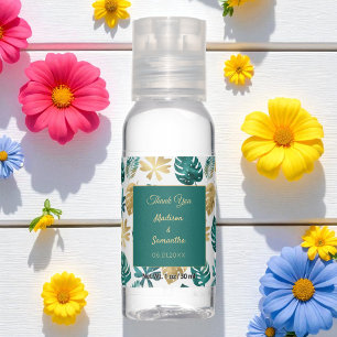 Tropical Wedding Yellow Green Gold Watercolor Hand Sanitizer