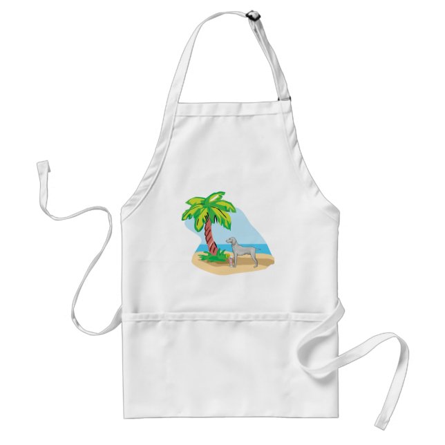 tropical weimaraner adult apron (Front)