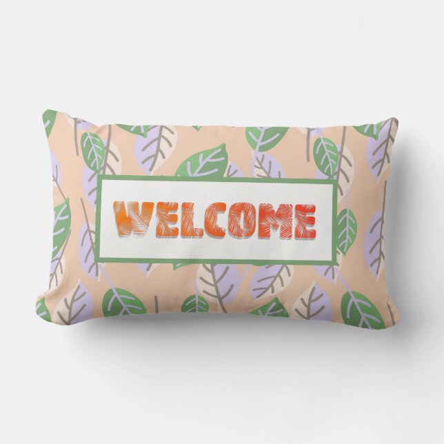 Tropical Welcome Reversible Throw Pillow (Front)