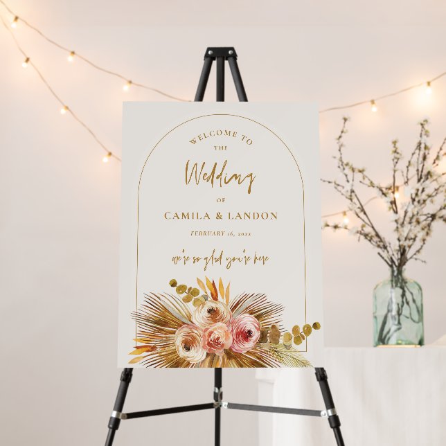 Tropical Welcome Sign Bohemian Wedding Event C103 (In Situ (Stand))