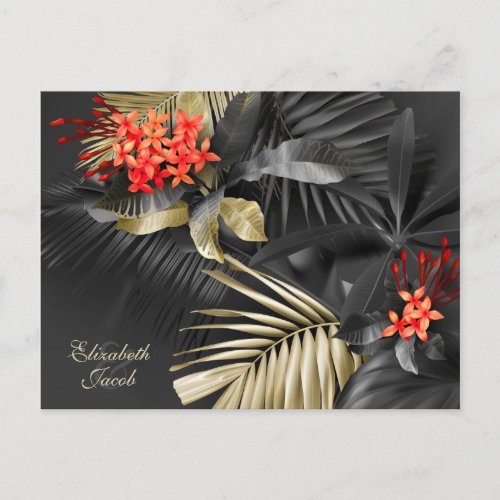 Tropical West Indian Jasmine Save the Date Postcard