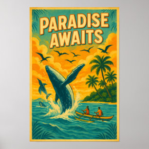 Tropical Whale Watching Paradise Poster