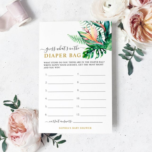 Tropical What Is In The Diaper Bag Shower Game (Creator Uploaded)