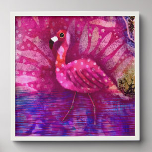 Tropical Whimsical Pink Flamingo Eclectic Coastal Peel And Stick Photo Tile