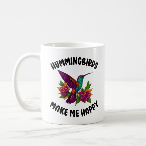 Tropical Whimsy Radiant Hummingbird  Flowers Coffee Mug