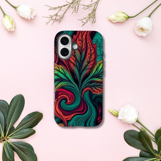 Tropical Whirl Abstract Leaf Case-Mate iPhone Case (Creator Uploaded)