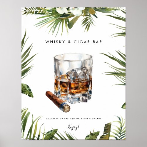 tropical whisky  cigar bar sign