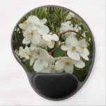 Tropical White Begonia Floral Gel Mouse Pad