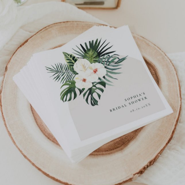 Tropical White Floral Arch Napkins (Creator Uploaded)