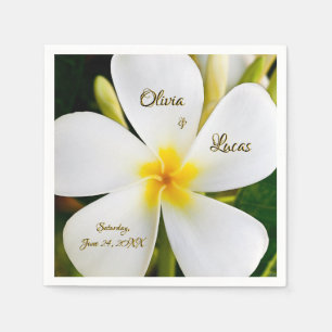 Tropical White Floral - New Beginnings - Wedding Napkins