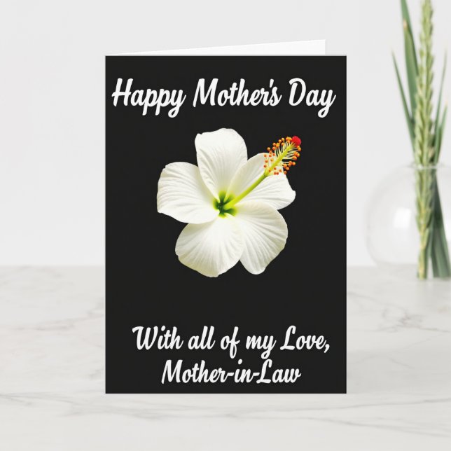 Tropical White Mothers Day Card (Front)