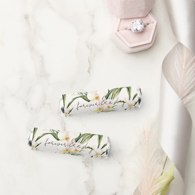 Tropical White Orchid Flowers Wedding Breath Savers® Mints (Wedding)