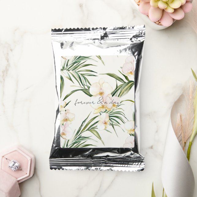 Tropical White Orchid Flowers Wedding Coffee Drink Mix (Wedding)
