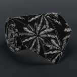 Tropical White Palm Trees on Black Background Neck Tie<br><div class="desc">A modern collage pattern of white sketched topical palm trees on a black background, this men's neck tie is cool for the office, a night on the town, a wedding, your own wedding ceremony, for the groom or groomsmen or give as a gift to your husband, dad, brother or best...</div>