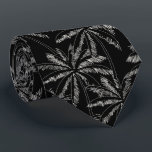 Tropical White Palm Trees on Black Background Neck Tie<br><div class="desc">A modern collage pattern of white sketched topical palm trees on a black background, this men's neck tie is cool for the office, a night on the town, a wedding, your own wedding ceremony, for the groom or groomsmen or give as a gift to your husband, dad, brother or best...</div>