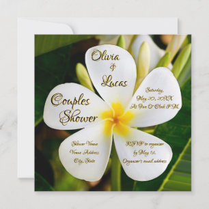 Tropical White Plumeria - New Beginnings - Couples Invitation