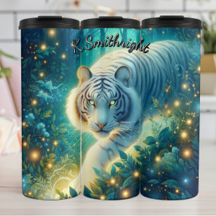 Tropical White Tiger Jungle Thermal Tumbler
