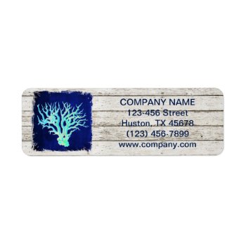 Tropical Whitewashed Wood Nautical Coral Reef Label by businesscardsdepot at Zazzle