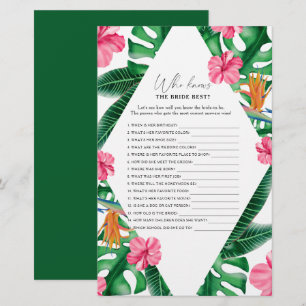 Tropical - Who knows the bride best game