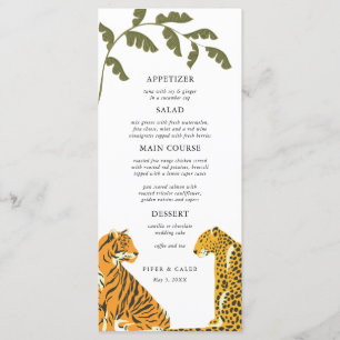 Tropical Wild Cats Wedding Menu