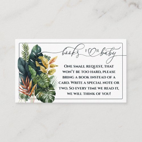  Tropical Wild Elegant Gender Neutral Baby Shower Enclosure Card