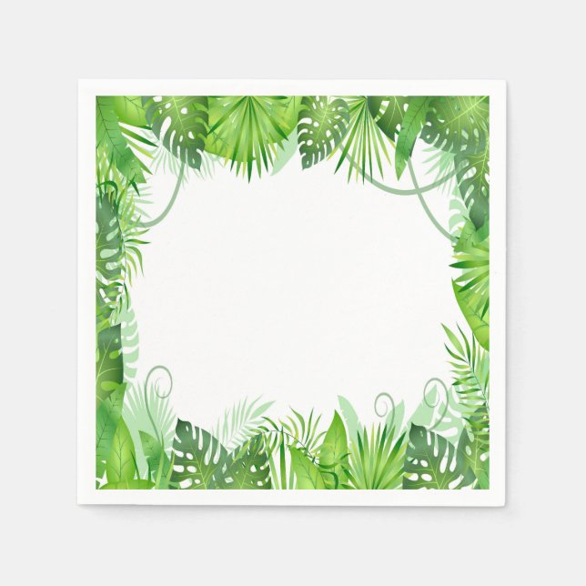 Tropical Wild One Birthday Napkins (Front)