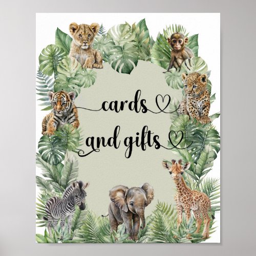 Tropical Wild One Jungle cards and gifts sign