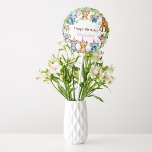Tropical Wild One Jungle Safari Animals Birthday Balloon