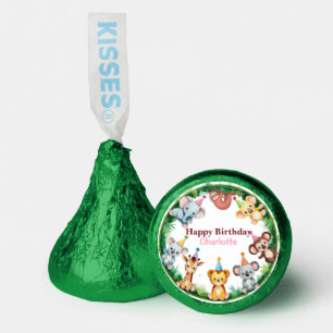 Tropical Wild One Jungle Safari Animals Birthday Hershey®'s Kisses®