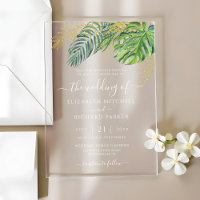 Tropical Wild Palm Leaves Wedding