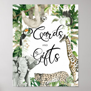 Tropical Wild Safari Animal Baby Shower Gifts Sign