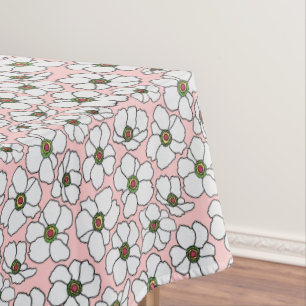 Tropical Wildflowers On Pink Tablecloth