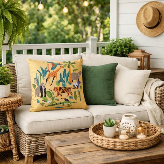 Tropical Wildlife Adventure Pillow  (“A safari of color and comfort.”)