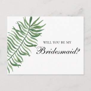 Tropical Will you be my bridesmaid. Exotic wedding Invitation Postcard