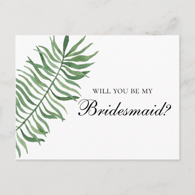 Tropical Will you be my bridesmaid. Exotic wedding Invitation Postcard (Front)